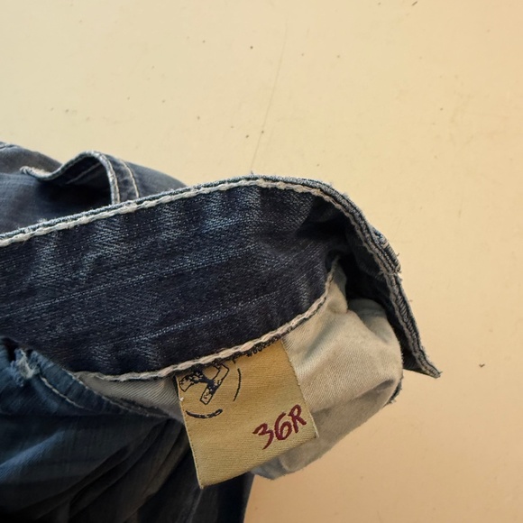 Big Star Union Straight Leg Thick Stitch Distressed Designer Jeans Mens 36 x 30 - Picture 7 of 12